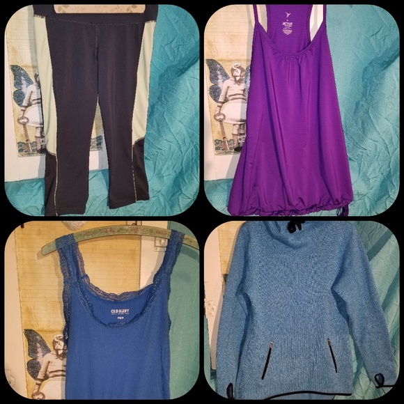 Lot 4: Old Navy active pants shirts & hoodie - Picture 1 of 6